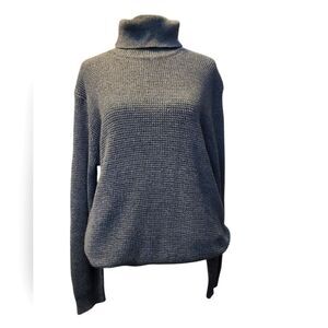 H&M Oversized Grey Turtle Neck Waffle Knit Sweater Cozy, Warm, & Chic! Size M/L